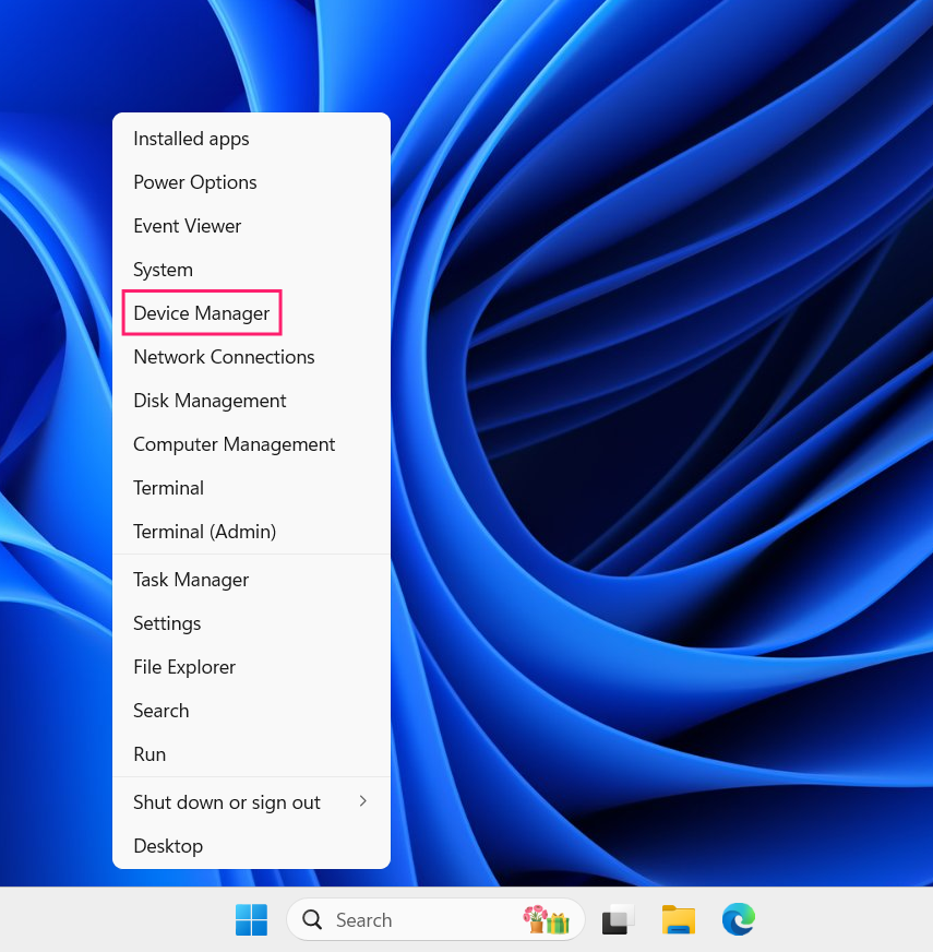 Navigate to Device Manager