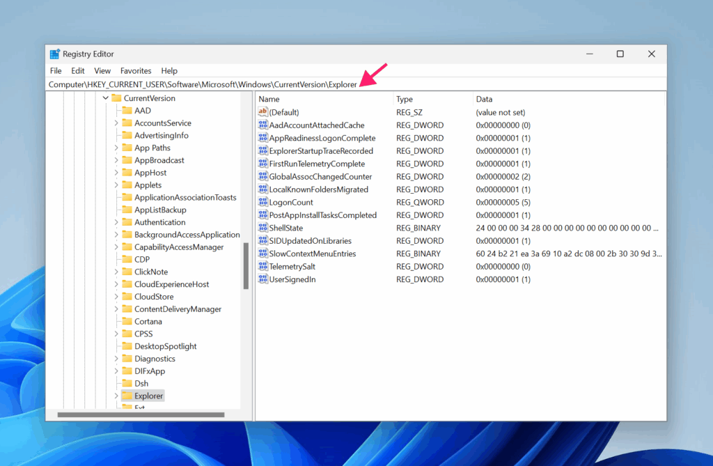 Navigate to Explorer window