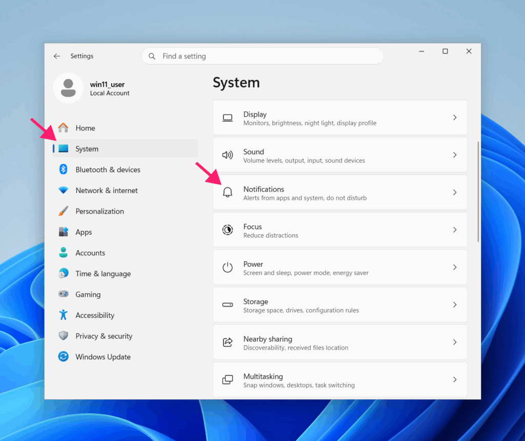 Notifications button