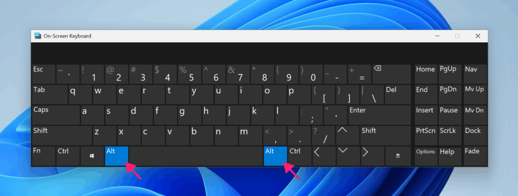 On-screen keyboard test 1