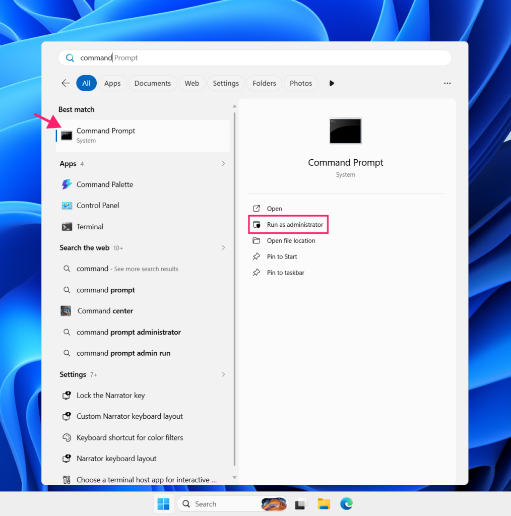 Open Command Prompt as an admin