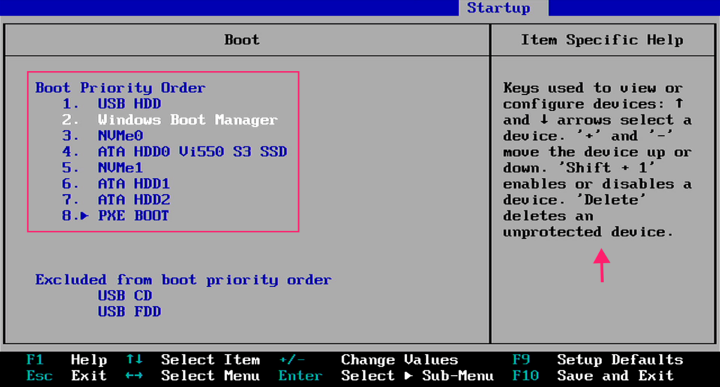 Reorder boot drives on legacy BIOS