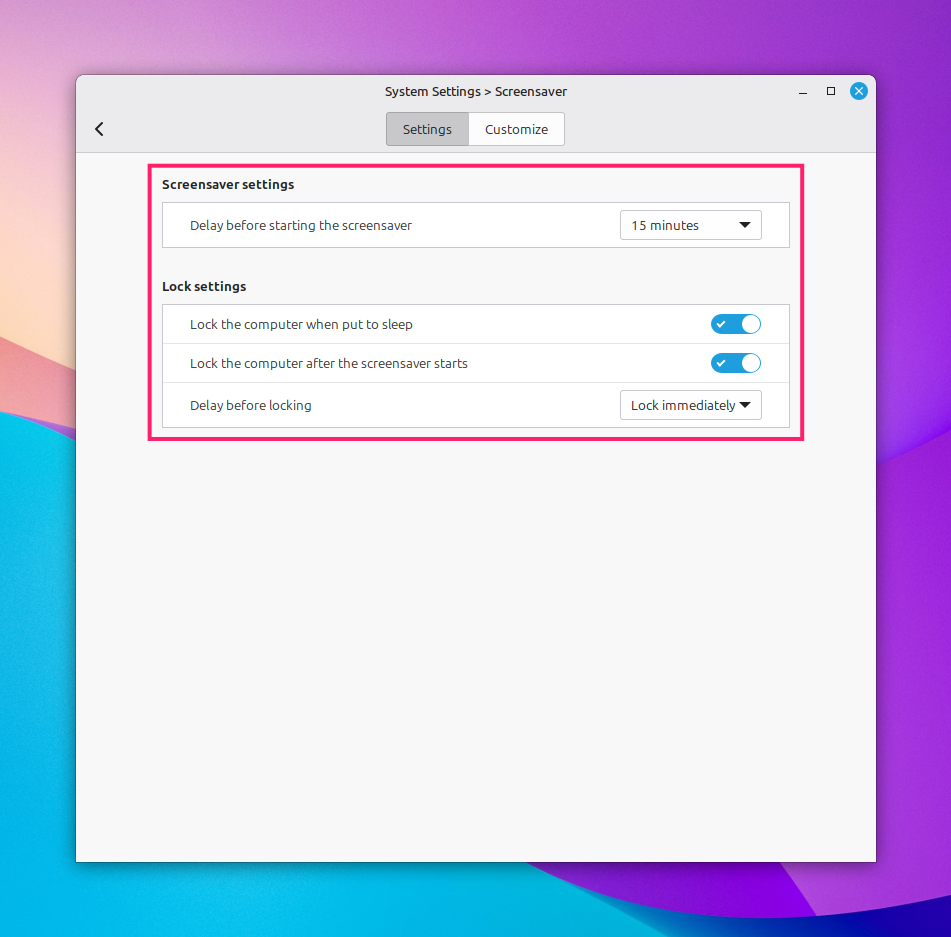 Screensaver configurations on Linux Mint Screensaver configurations on Linux Mint