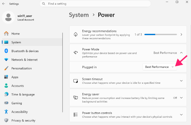 Switch Power Mode