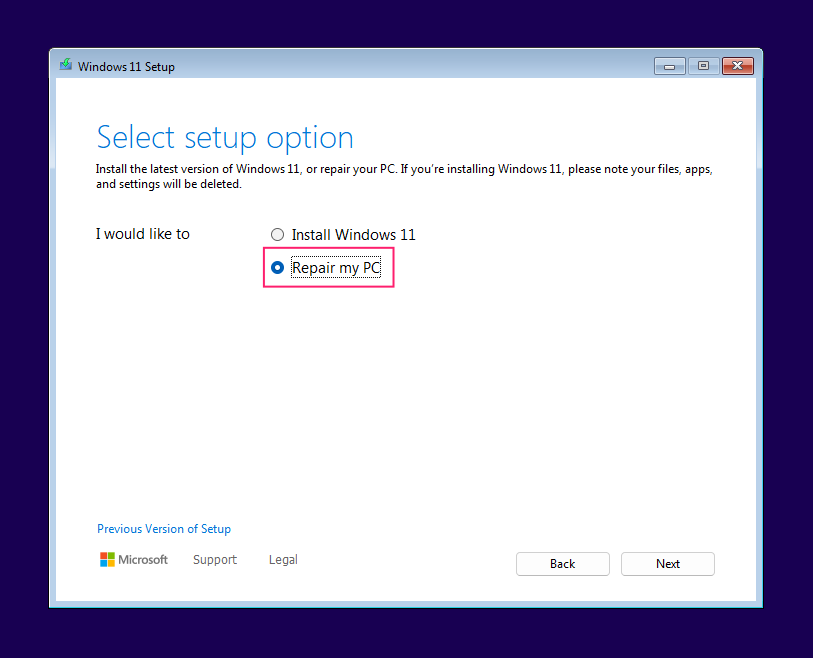 Windows 11 Repair my PC