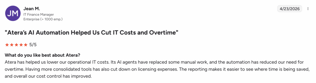 Atera vs Ivanti comment 6