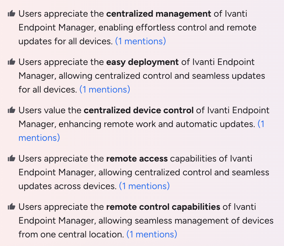 pros and cons of ivanti g2