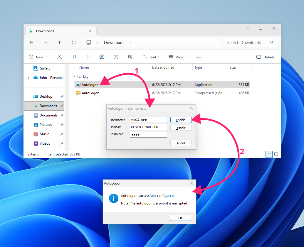 Autologon setup details Autologon setup details