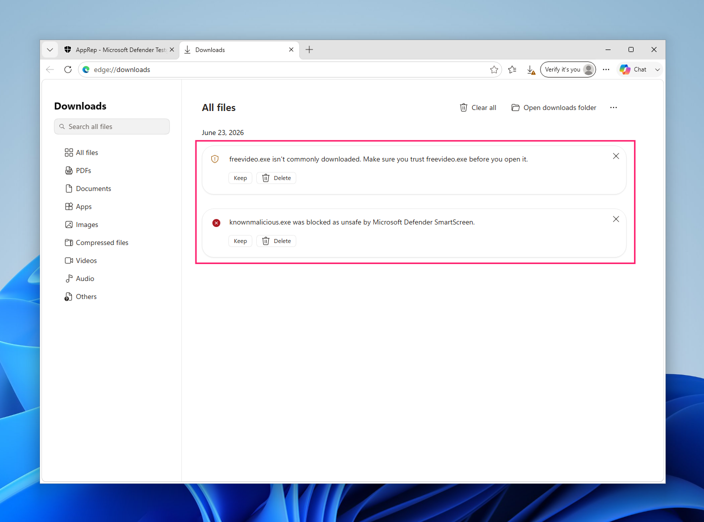Blocked files