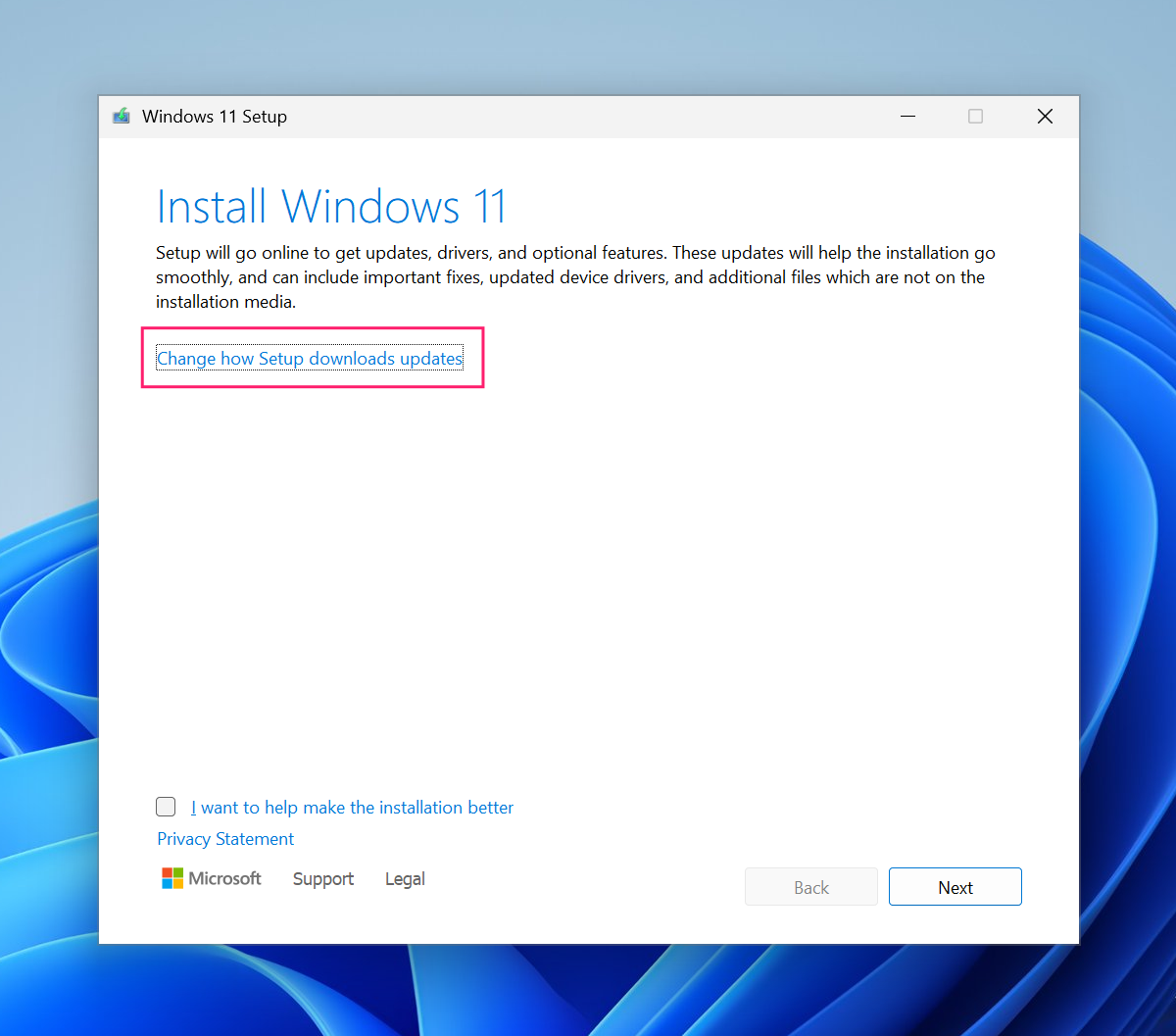 Change how setup handles driver updates