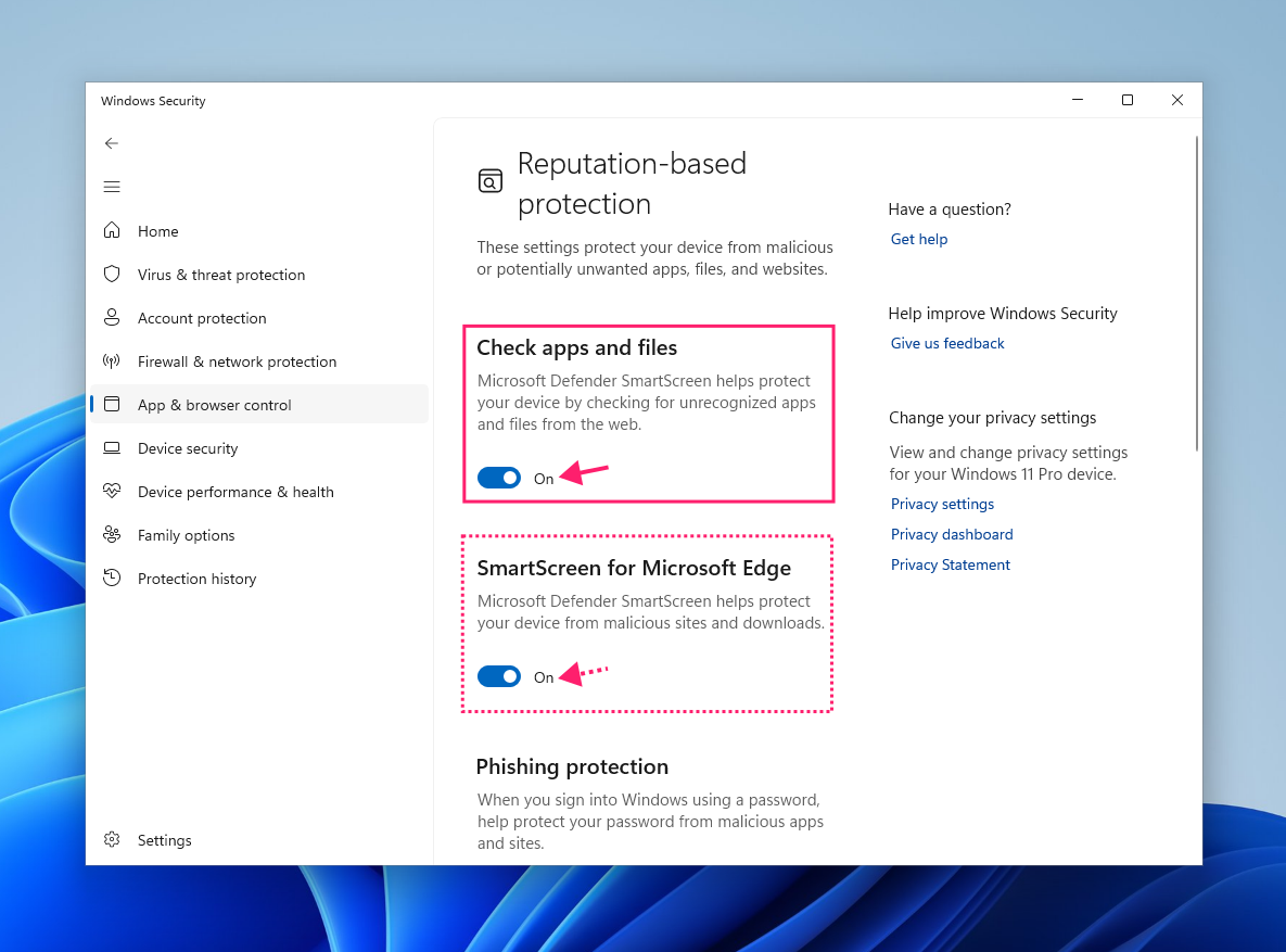 Check apps and files in reputation-based protection