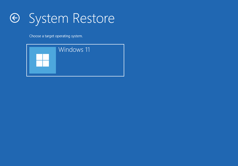 Choose target OS from WinRE