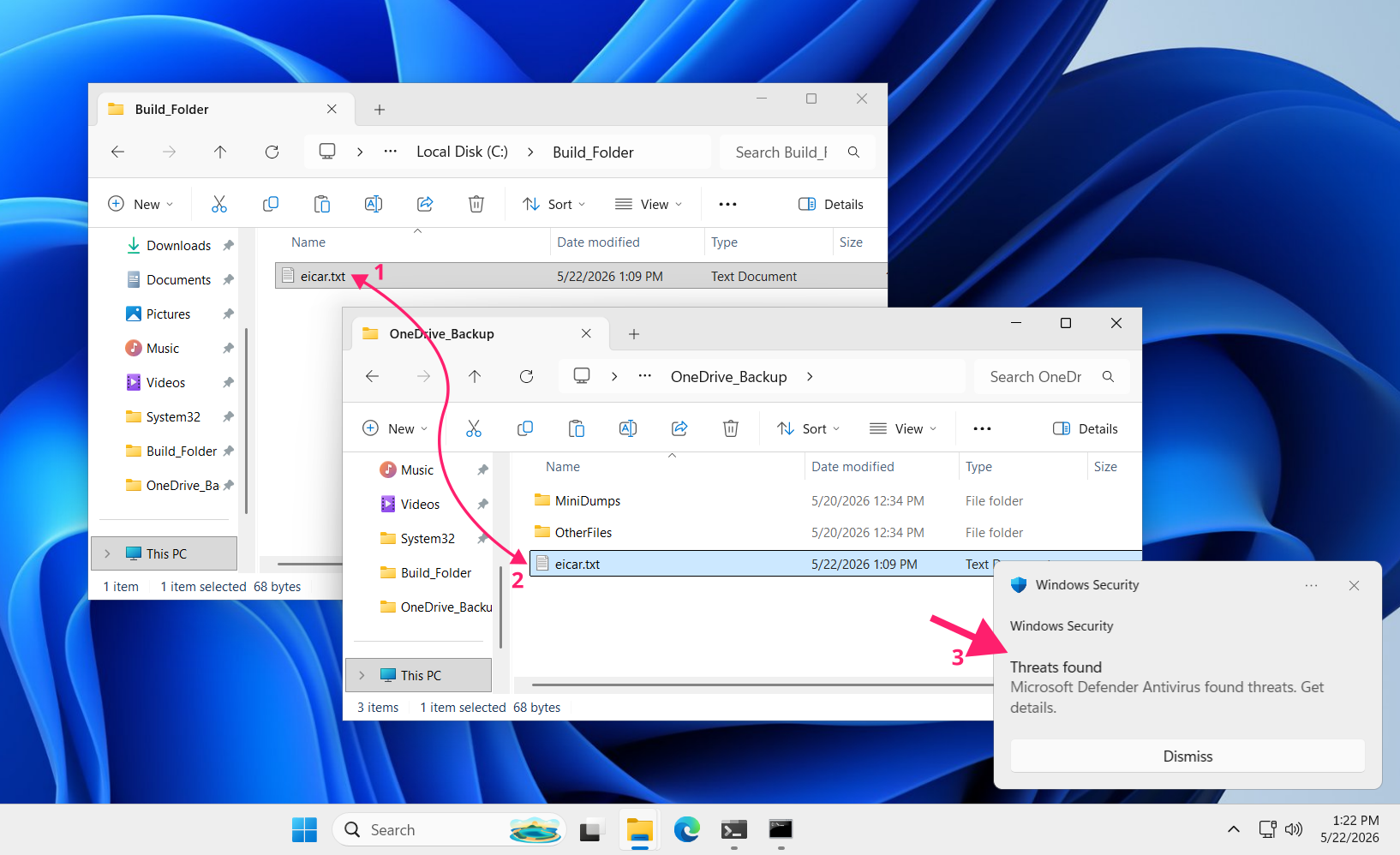 Create EICAR test file Create EICAR test file