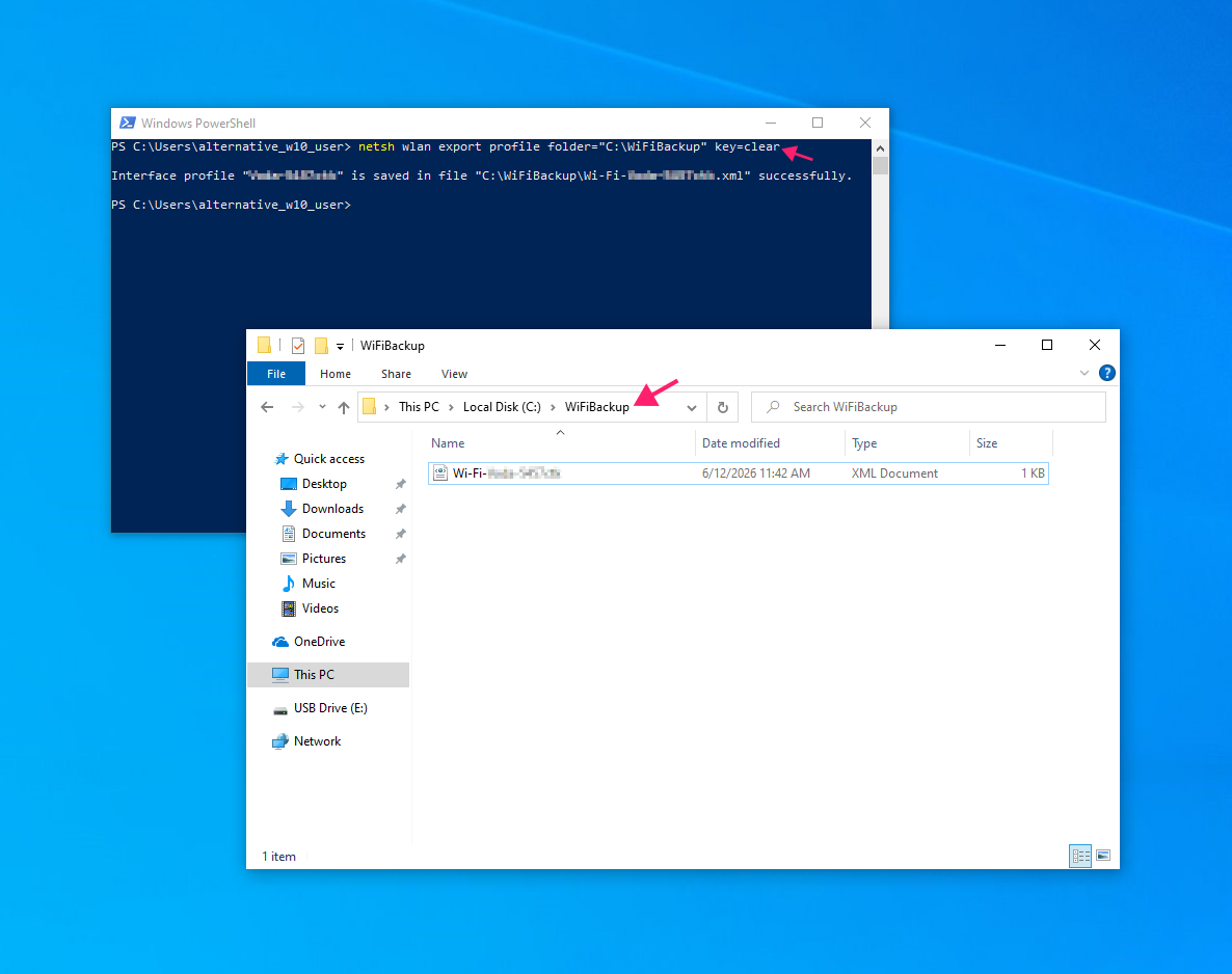 Create WiFi backup profile in CMD Create WiFi backup profile in CMD
