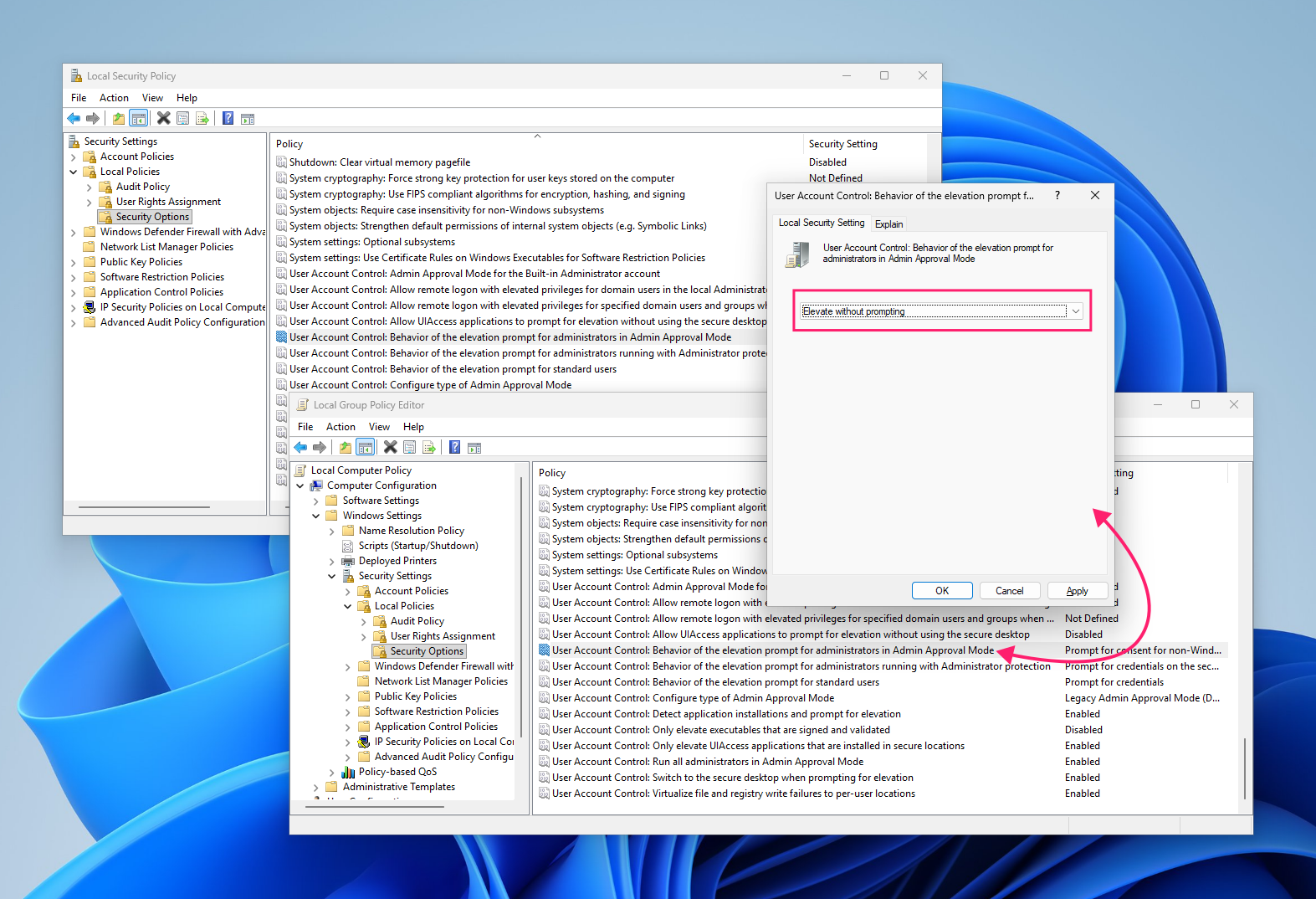 Elevate without prompting in GPO