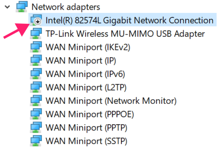 Expand network adapters Expand network adapters