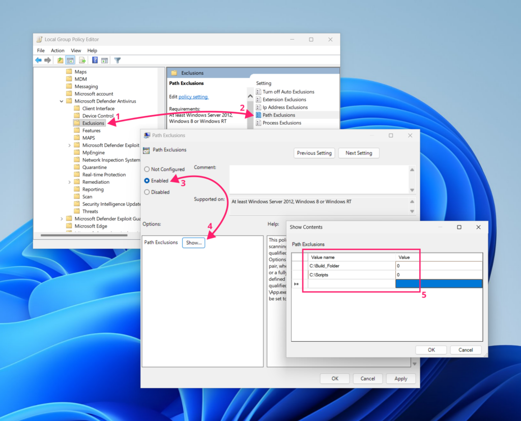 How to exclude a folder from Windows Defender