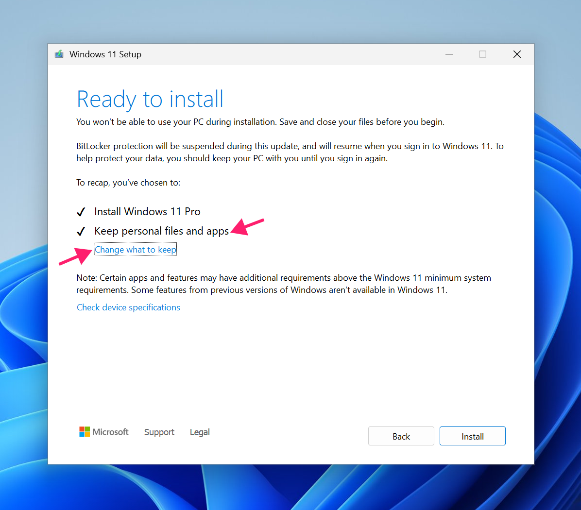 Keep personal files and apps