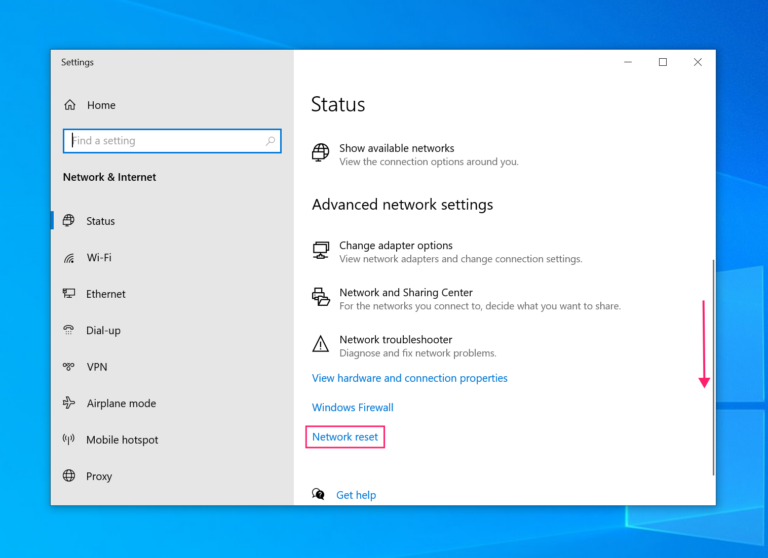 How to reset Windows 10 network settings