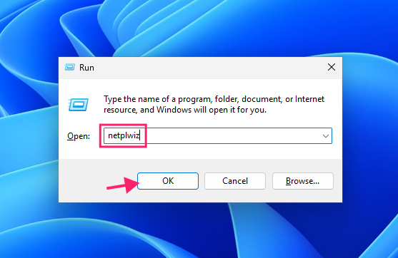 Open Netplwiz Open Netplwiz