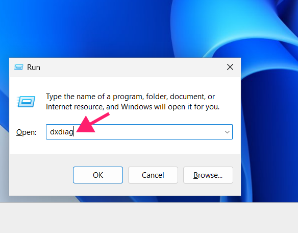 Open dxdiag
