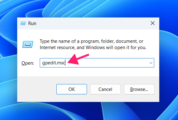 Open gpedit Open gpedit