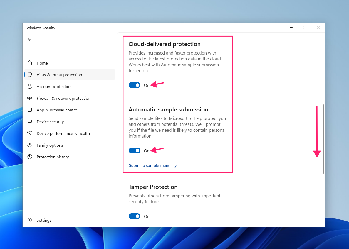 Turn off cloud delivered protection
