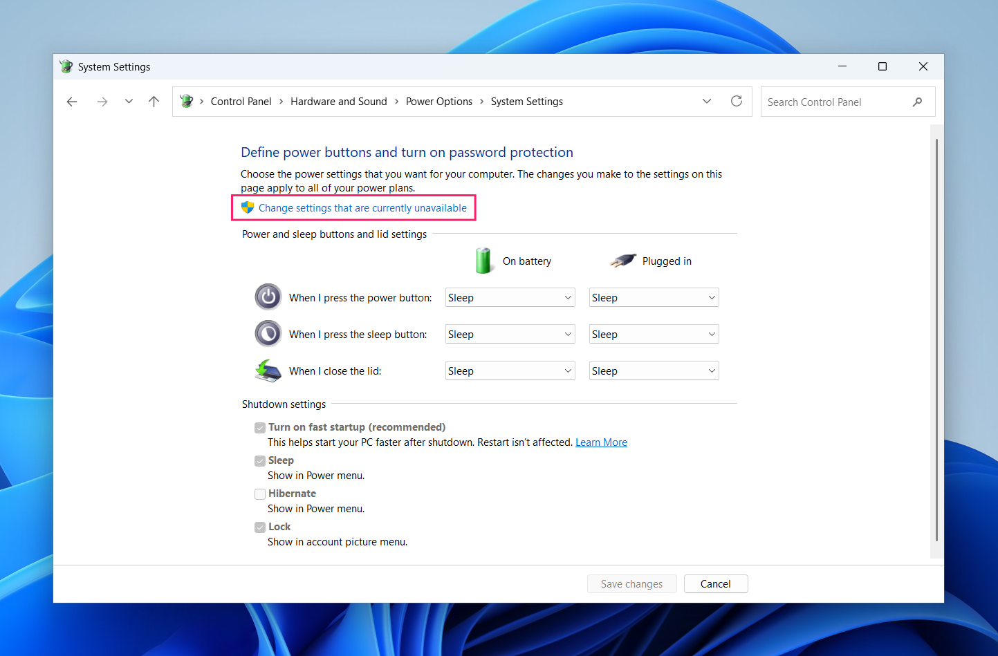 Unlock shutdown settings in Control Panel Unlock shutdown settings in Control Panel