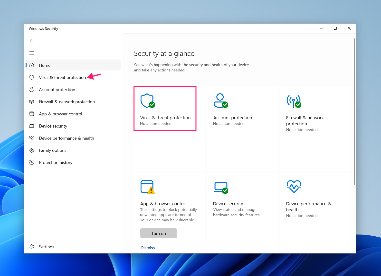 Virus and threat protection Virus and threat protection
