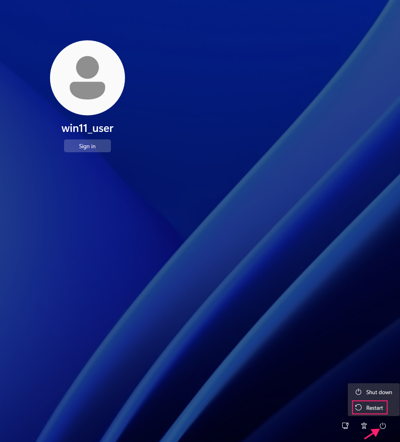 Windows restart into WinRE