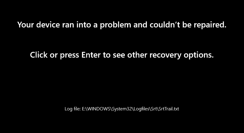 Windows unable to boot