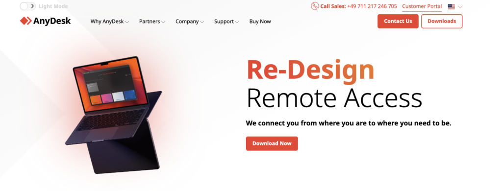 Anydesk homepage