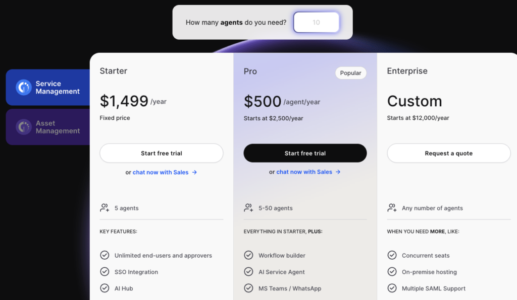 invgate service management pricing