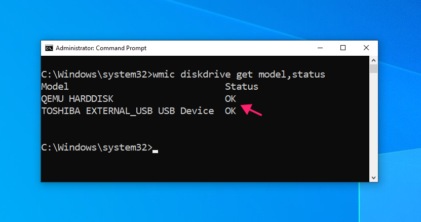 CMD command to get harddrive status on Windows CMD command to get harddrive status on Windows
