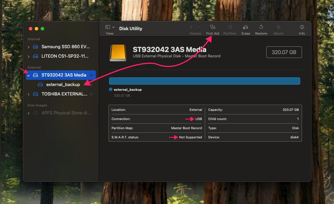 Check harddrive on macOS Check harddrive on macOS