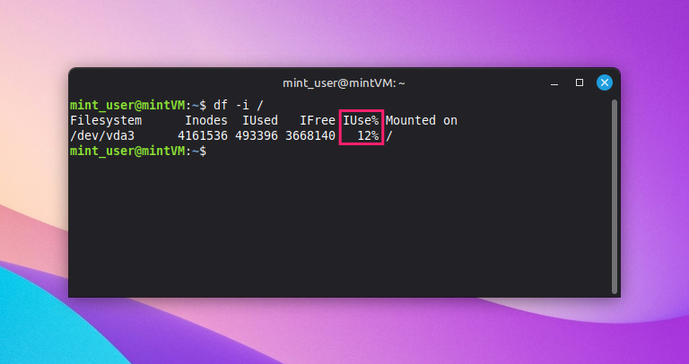 Check inode usage