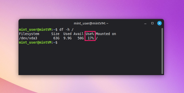 Check storage on root partition