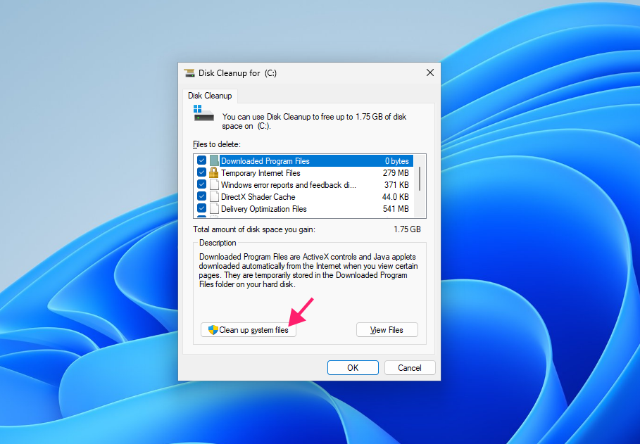 Clean up system files Clean up system files