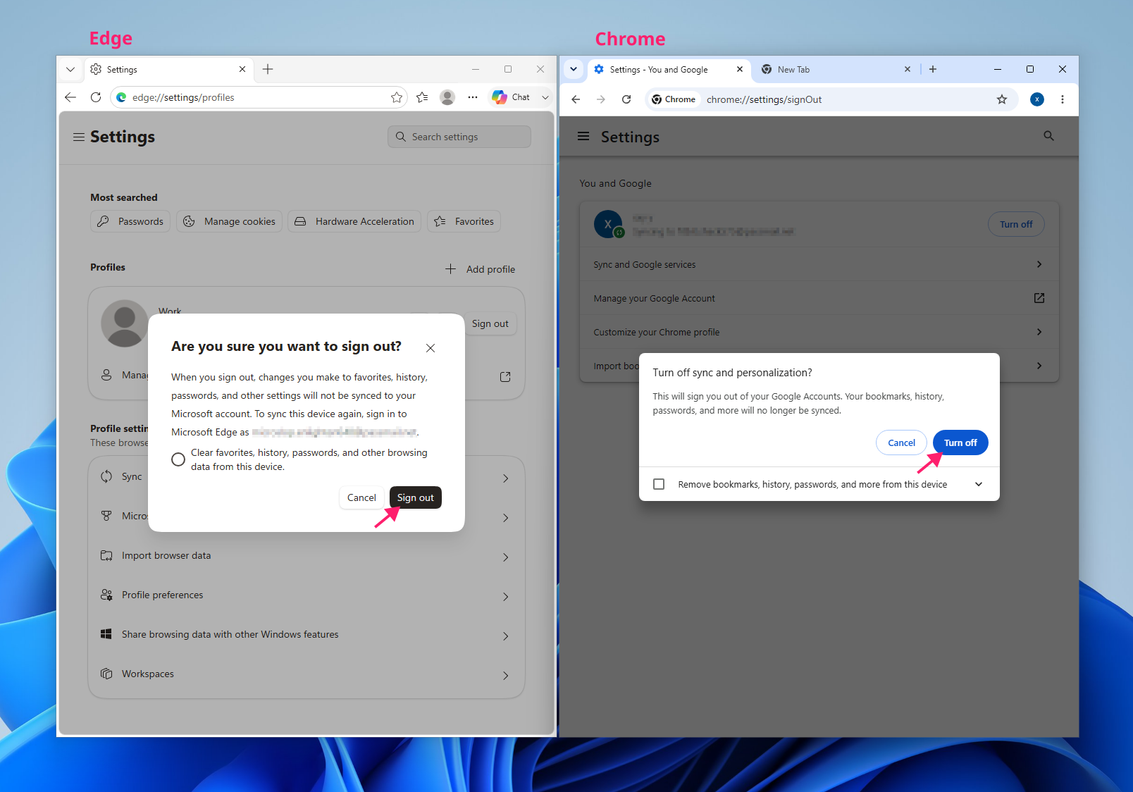 Clear synced data on Edge and Chrome Clear synced data on Edge and Chrome