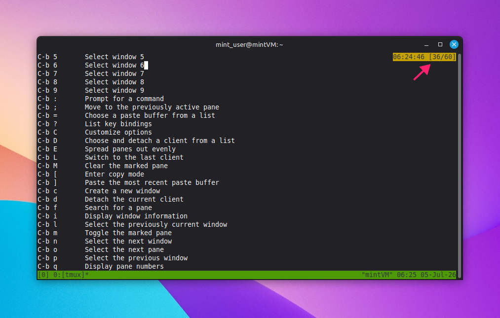 Copy mode in tmux Copy mode in tmux