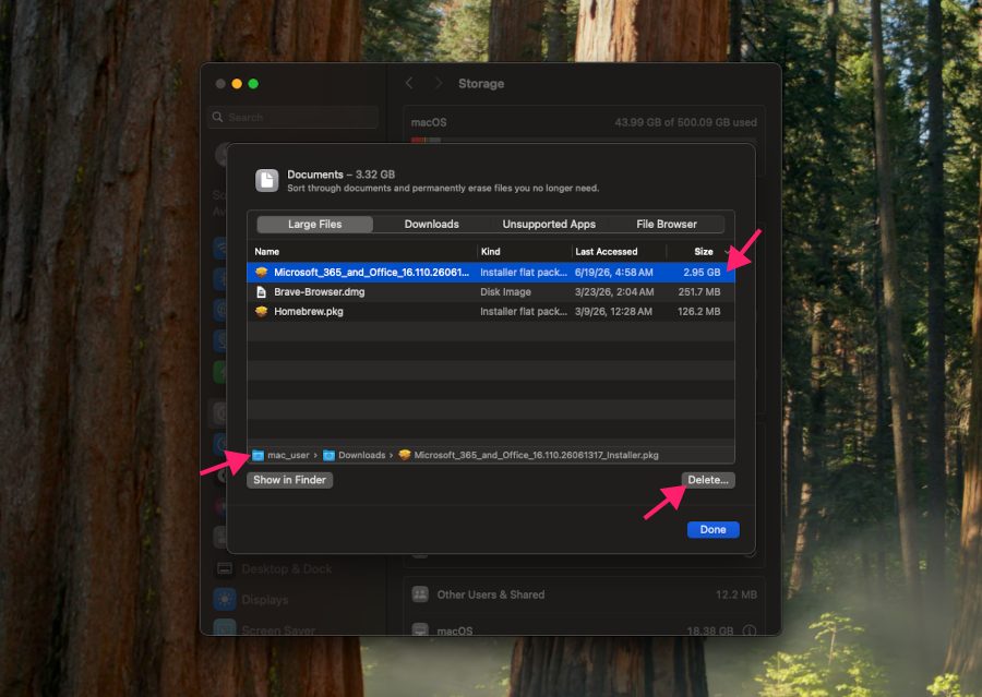 Delete file from downloads