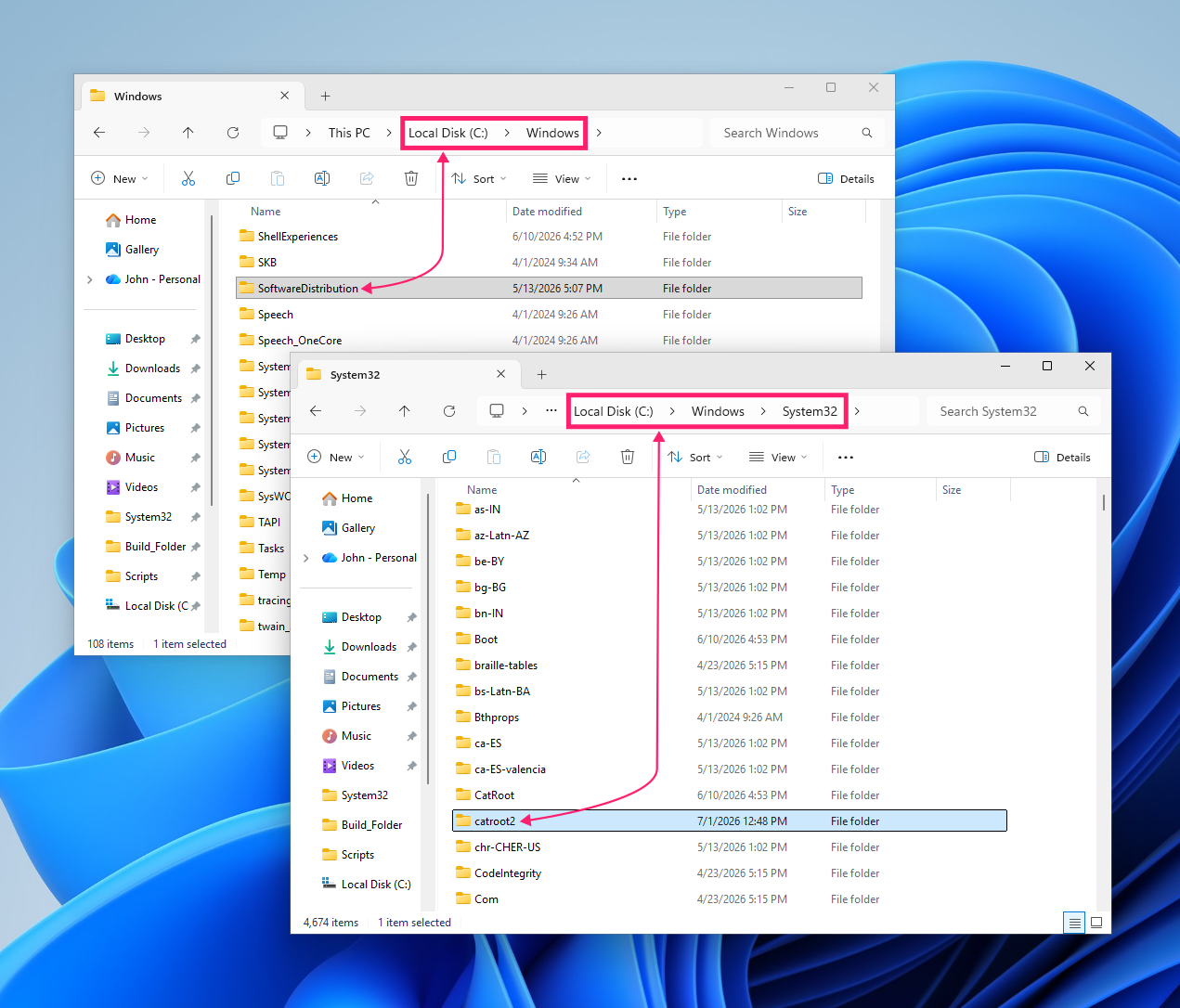 Delete update cache in File Explorer Delete update cache in File Explorer