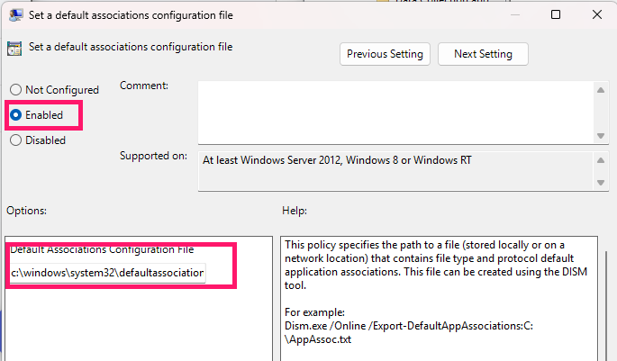 Enable GPO for default browser Enable GPO for default browser
