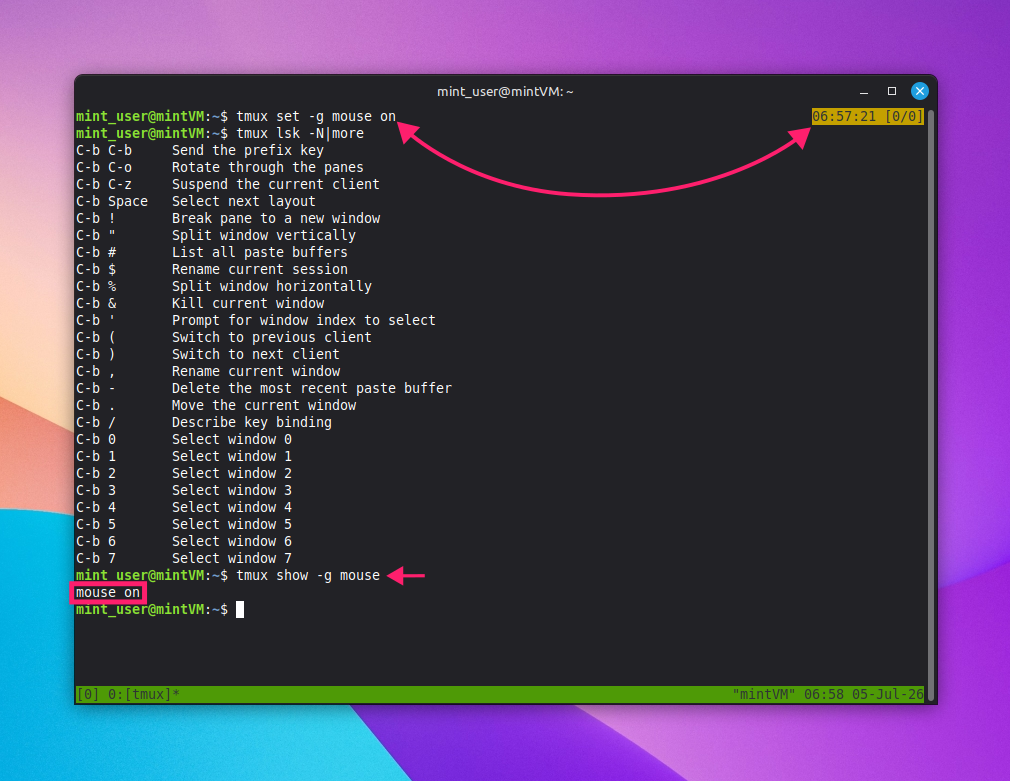 Enable mouse support in tmux Enable mouse support in tmux