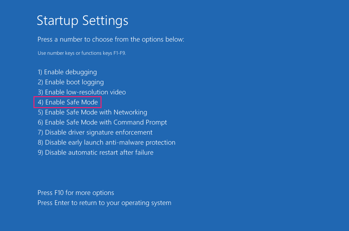 Enter Safe Mode Enter Safe Mode