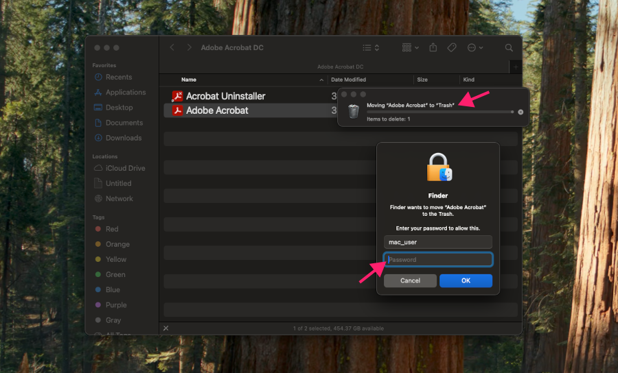 Enter admin name and password