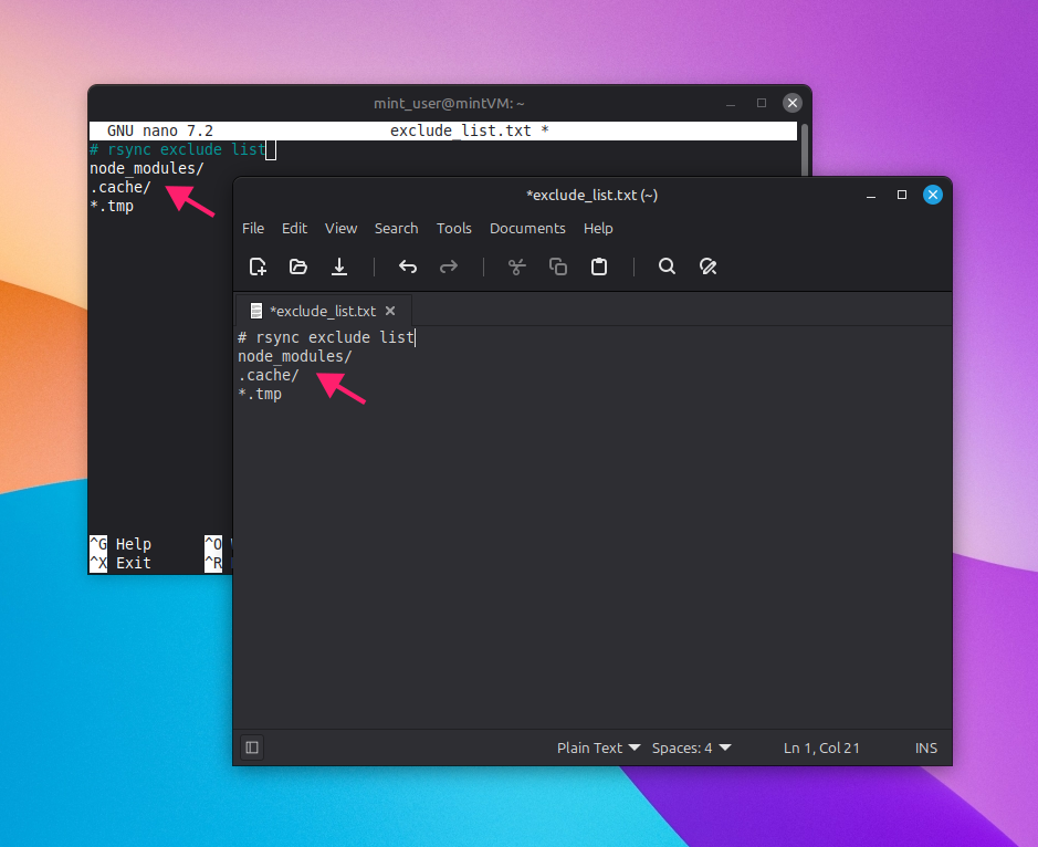 Exclude-from files Exclude-from files