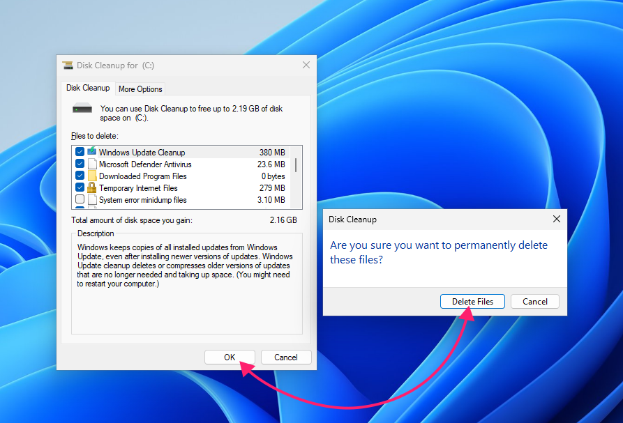 Expanded Disk Cleanup list Expanded Disk Cleanup list
