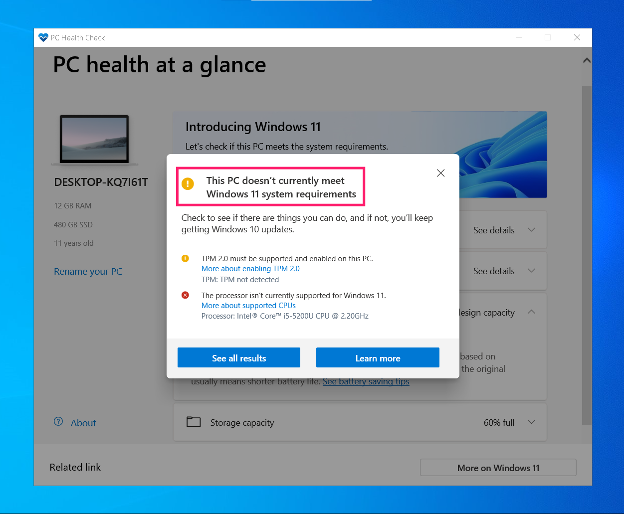 Failed PC update check Failed PC update check
