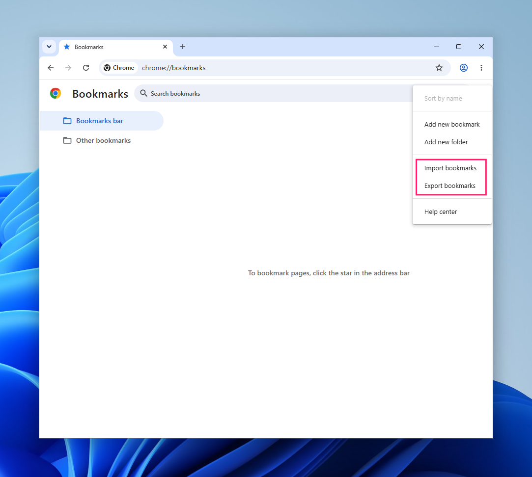 Import export bookmarks on Chrome Import export bookmarks on Chrome